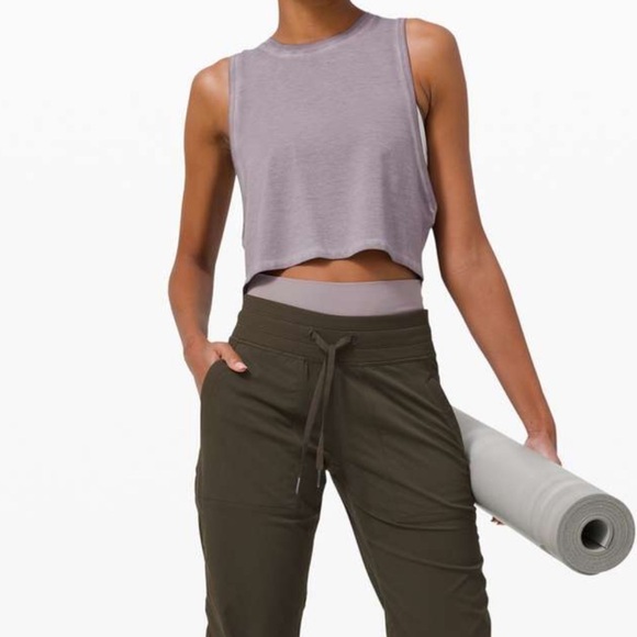 Lululemon Cut Back Crop Tank Wash Grey - Picture 3 of 10